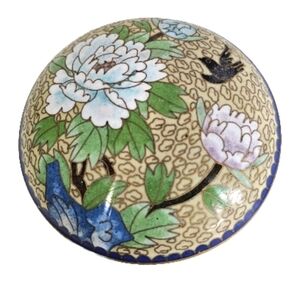 Cloisonne Chinese Floral Trinket Box